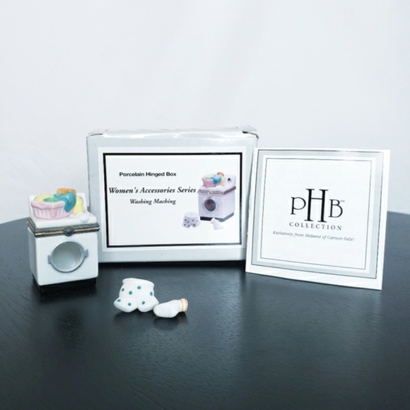 *Last Chance* Washing Machine w/Clothes PHB Porcelain Hinged Box Trinket Midwest - Picture 1 of 13